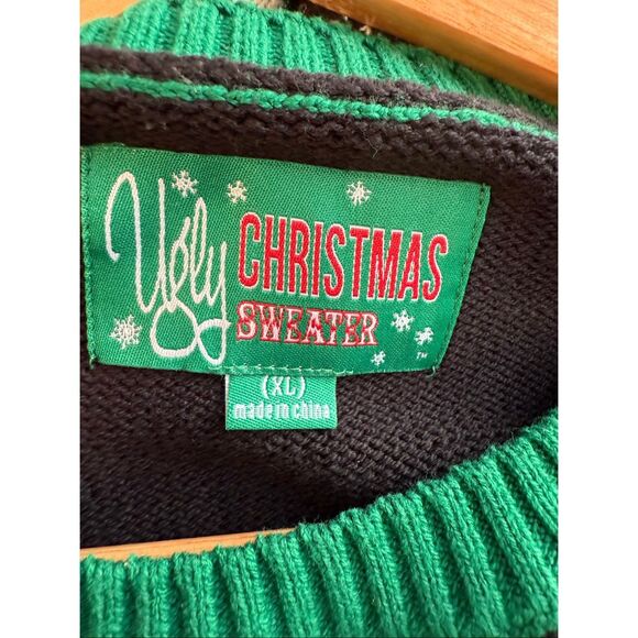 Ugly Christmas Sweater Men's XL Biker Santa Low Rider Motorcycle Funny Party - Picture 5 of 5